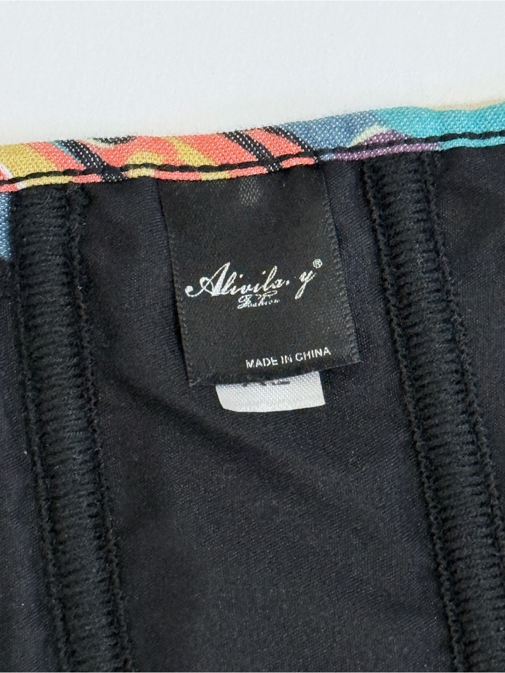 Alivila.Y Swirl Print Denim Overbust Corset Bustier Top XL - Picture 8 of 9